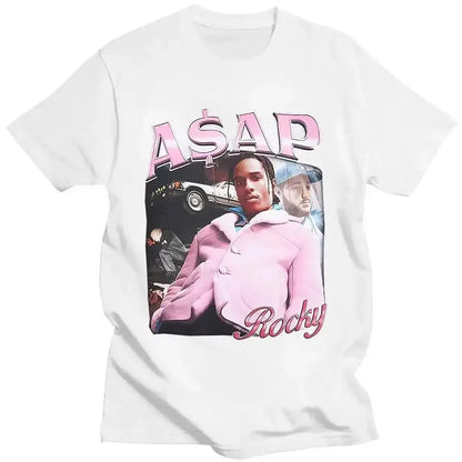 ASAP Portrait Graphic Aesthetics Fashion Hip Hop Oversized Short Sleeve T-Shirt Men Casual Harajuku T Shirt Streetwear 80129