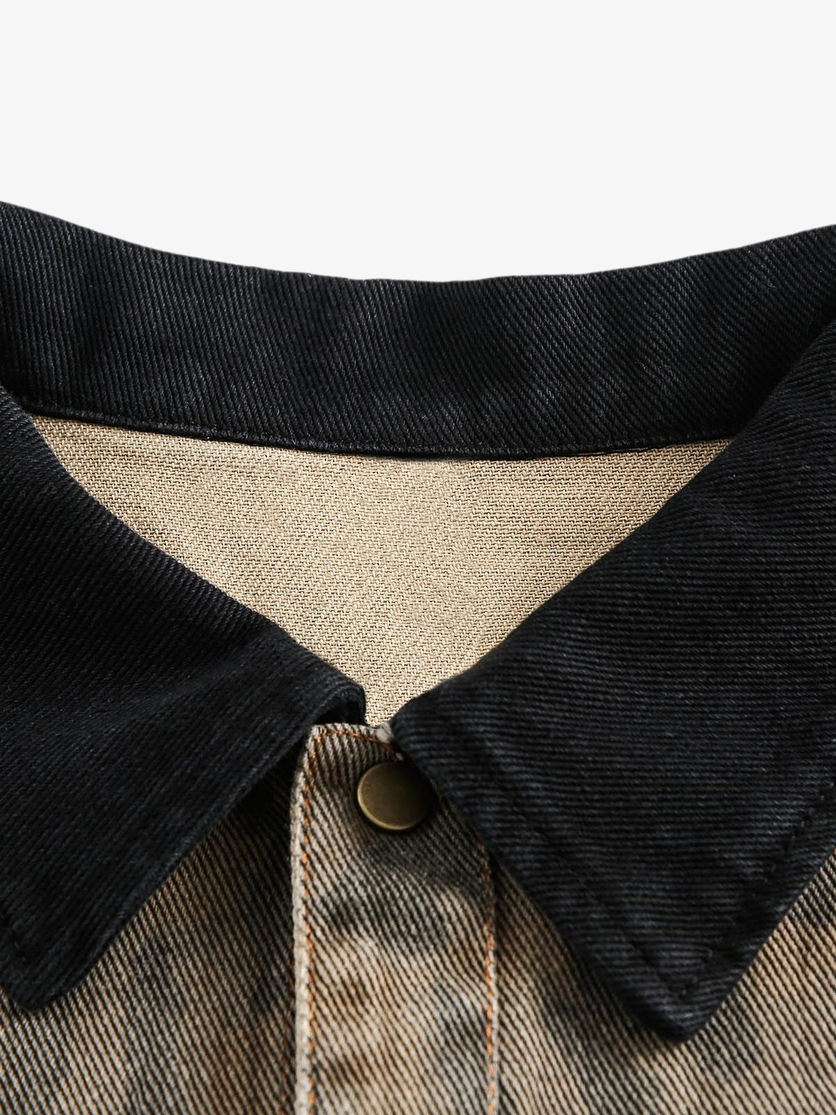 Distressed Cheetah Print Denim Shirt Vintage Style