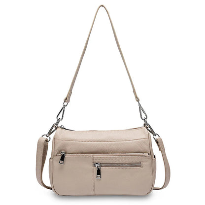 Noble Temperament Women Shoulder Bag 100% Genuine Leather Winter Black Pink Fashion Crossbody Purse Beige Hobos Handbag