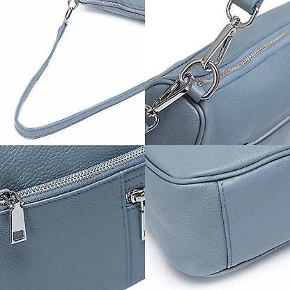 Noble Temperament Women Shoulder Bag 100% Genuine Leather Winter Black Pink Fashion Crossbody Purse Beige Hobos Handbag