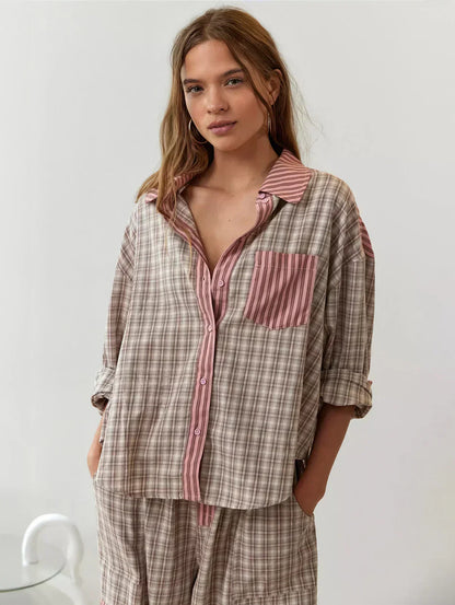Natalie | Women Spring Plaid Two Piece Set