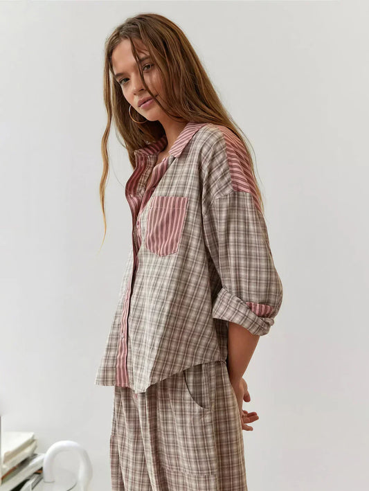 Natalie | Women Spring Plaid Two Piece Set